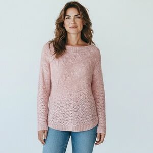 Soho Jeans Dusty Pink Knit Pullover Boat Neck Size S